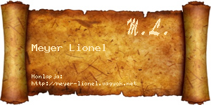 Meyer Lionel névjegykártya